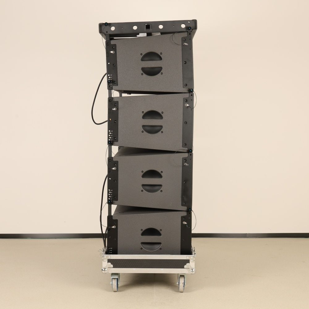 Domc High-Power Dual 8" Array: 450W Bass, Polyurea Finish, Speakon Customizable 1: 1 Speaker: Russian Birch Build 4-Pin