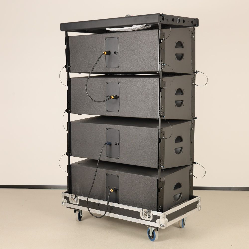 Domc High-Power Dual 8" Array: 450W Bass, Polyurea Finish, Speakon Customizable 1: 1 Speaker: Russian Birch Build 4-Pin